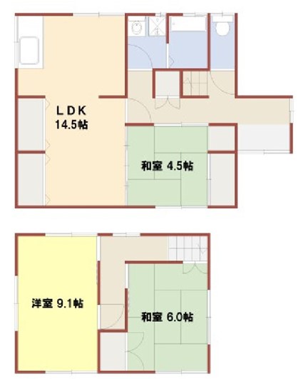 加古川市神野町石守貸家の間取り