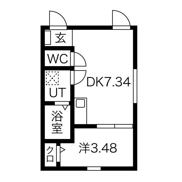 名古屋市中川区乗越町のアパートの間取り