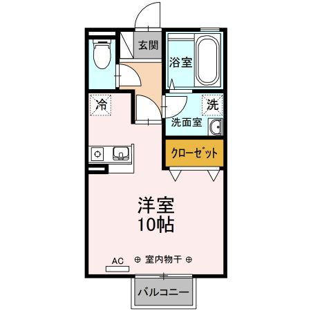 郡山市安積北井のアパートの間取り