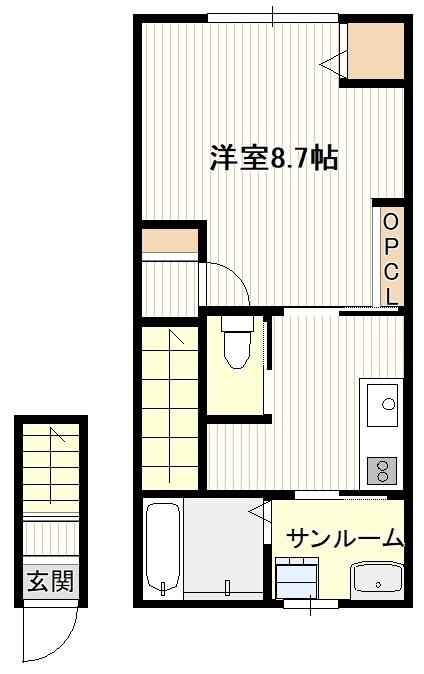 広島市佐伯区五日市中央のアパートの間取り