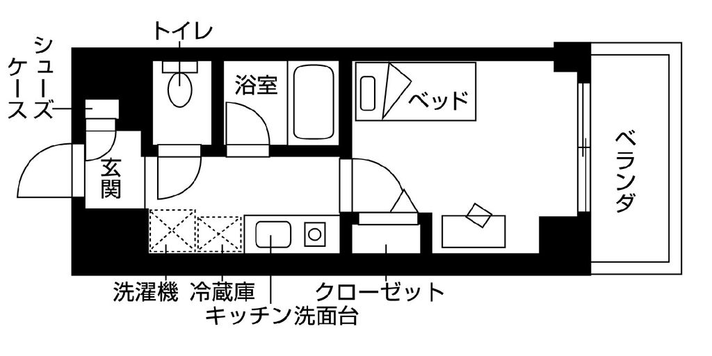 （仮称）東大阪市西上小阪学生レジデンスの間取り