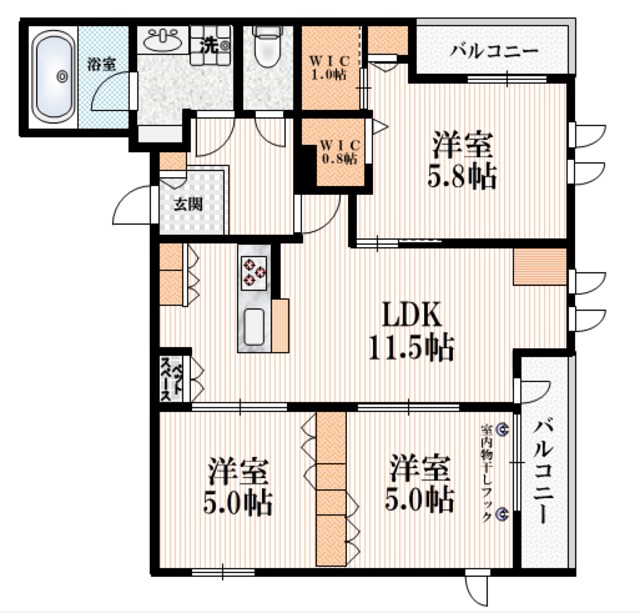 エド リオ コリーナの間取り