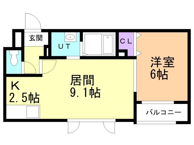 苫小牧市拓勇西町のアパートの間取り