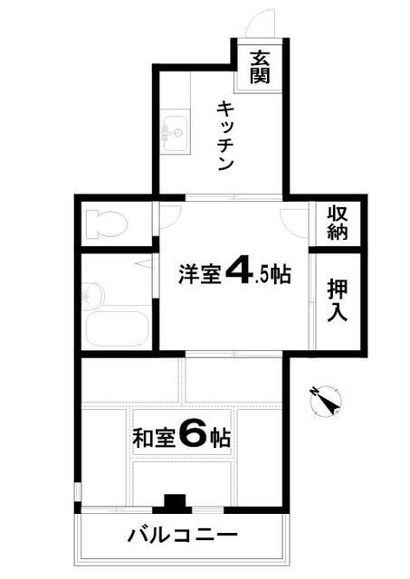 川崎市幸区古市場のマンションの間取り