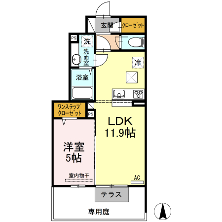 【広島市安佐北区口田南のアパートの間取り】