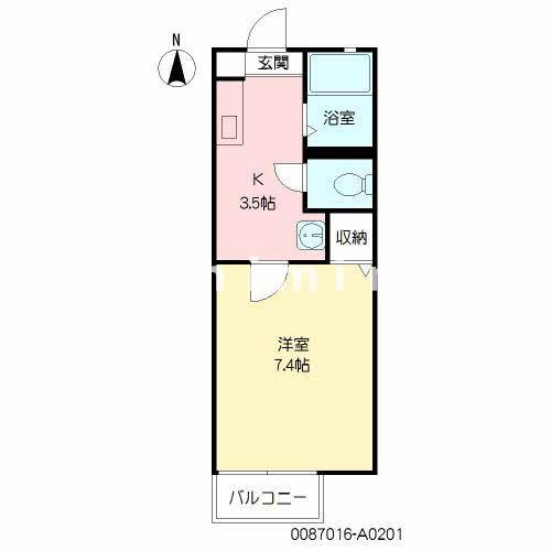 熊本市中央区出水のアパートの間取り