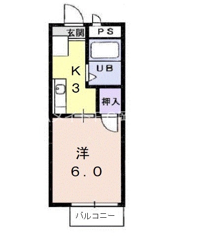 刈谷市井ケ谷町のアパートの間取り