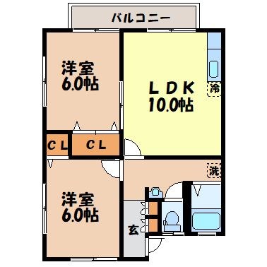 ハイツラフィーネF（磯道町）の間取り