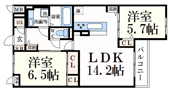 【パルナシアン御影の間取り】