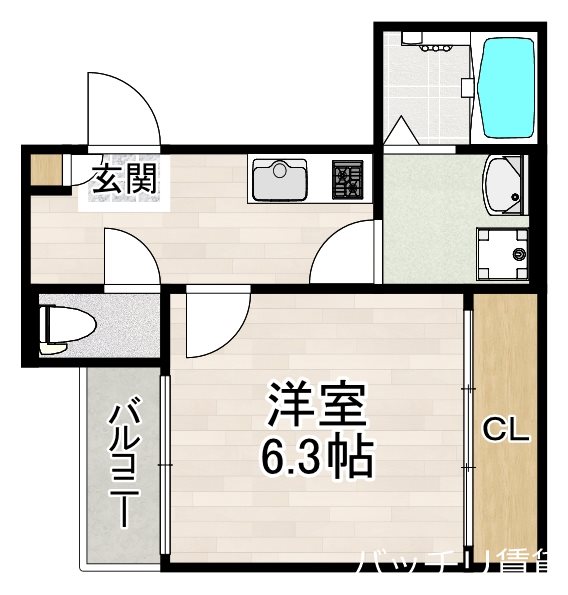 名古屋市中村区角割町のアパートの間取り