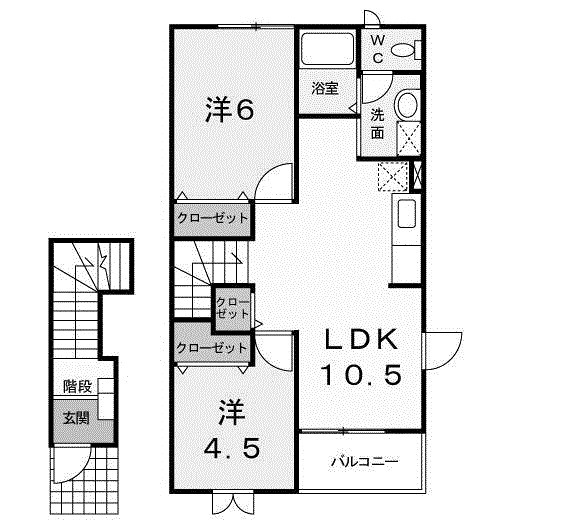 深谷市宿根のアパートの間取り