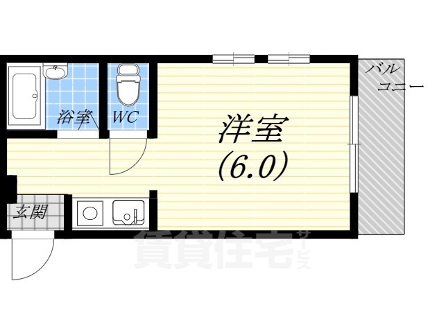 西宮市丸橋町のアパートの間取り