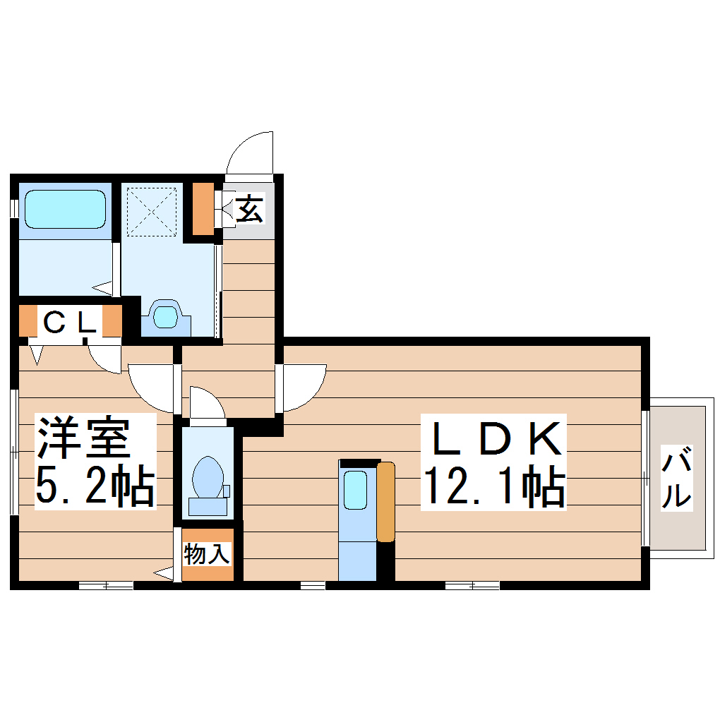 仙台市泉区南光台のアパートの間取り