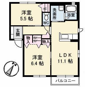 シャーメゾン湖山北の間取り