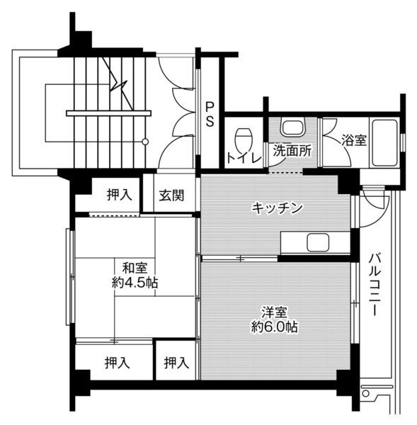 ビレッジハウス願海寺2号棟の間取り