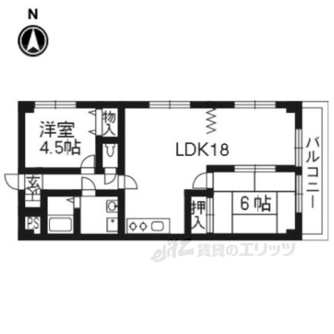 宇治市小倉町のマンションの間取り