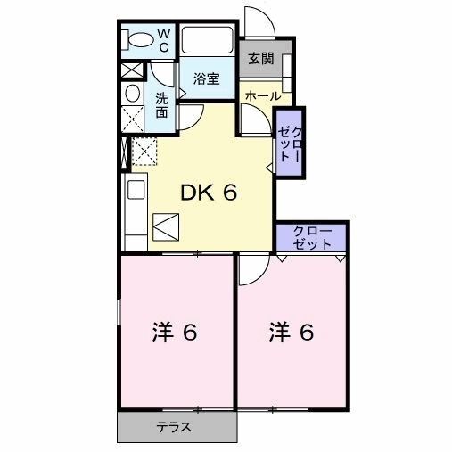 北九州市小倉北区中津口のアパートの間取り