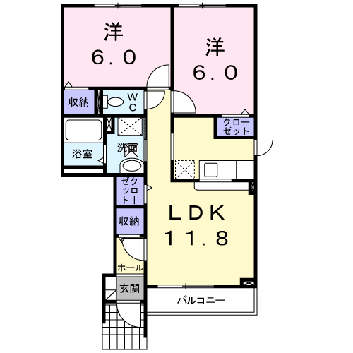 フィオーレＡの間取り