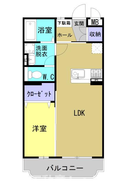 天草市本渡町本渡のマンションの間取り