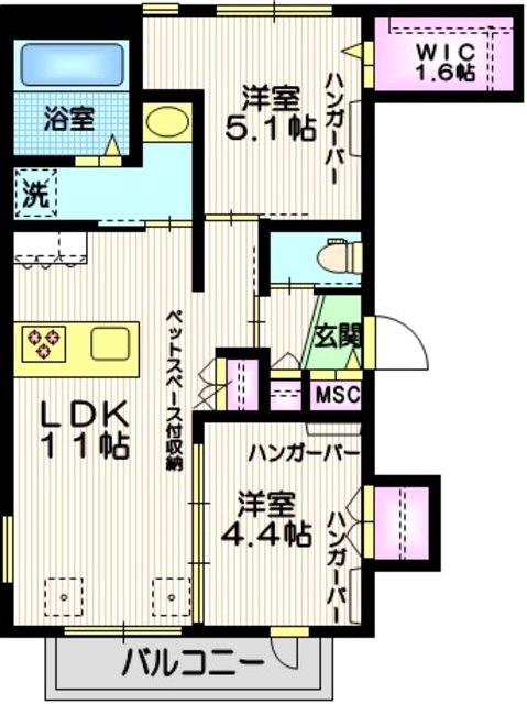 大田区南雪谷のマンションの間取り