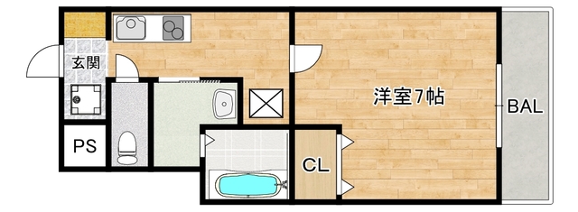 大阪市東住吉区中野のマンションの間取り