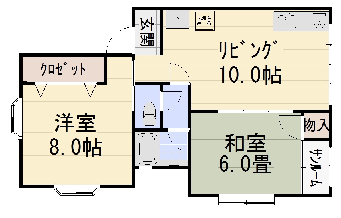 ノーブル山科Bの間取り