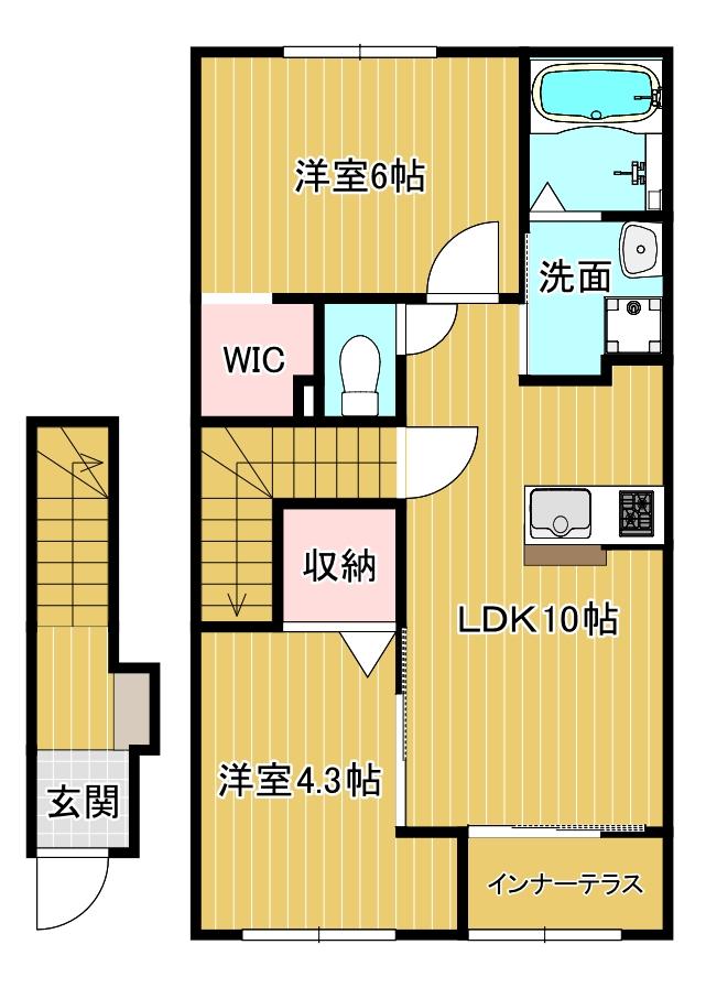 仮称　五井町新築アパートの間取り