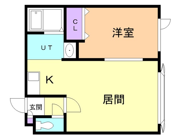 苫小牧市拓勇西町のアパートの間取り