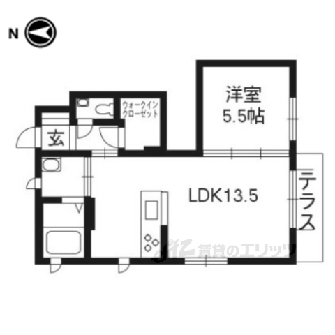 【宇治市宇治のアパートの間取り】