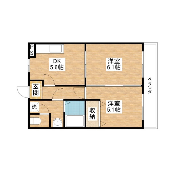 野洲市市三宅のアパートの間取り