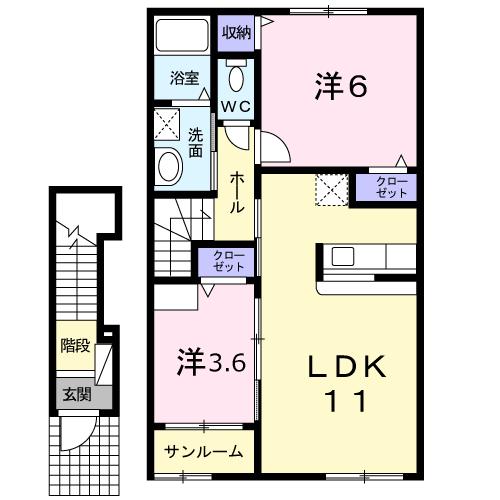 モデルノ　カステロ　ドゥーエの間取り