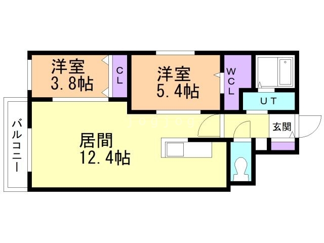 札幌市西区西町南のマンションの間取り