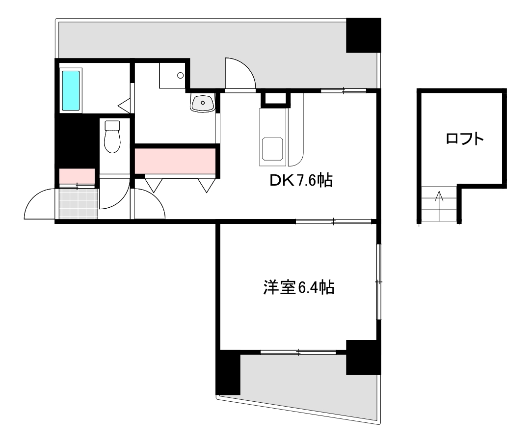 広島市中区河原町のマンションの間取り