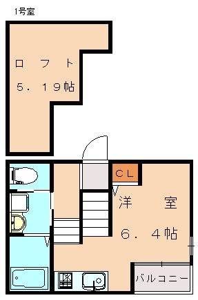 古賀市花見南のアパートの間取り