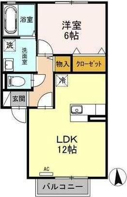 リビングタウン瀬原田IIＢの間取り