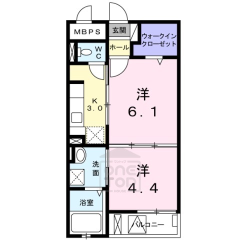 茨木市中穂積のマンションの間取り