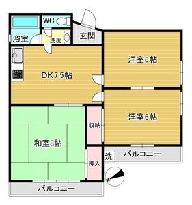 吹田市佐井寺のマンションの間取り