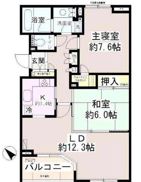 千葉市美浜区打瀬のマンションの間取り