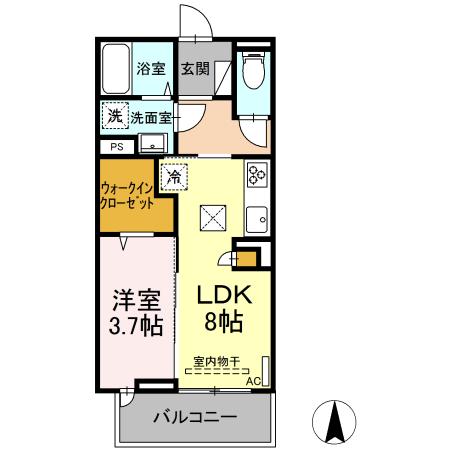 境港市元町のアパートの間取り