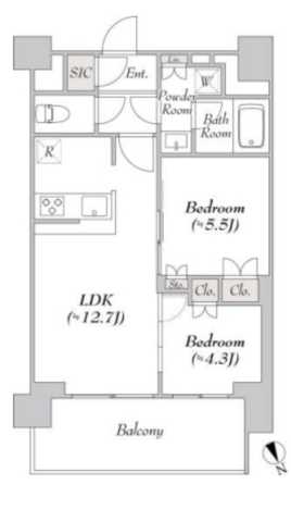 ウエリスアーバン水天宮前_間取り_0