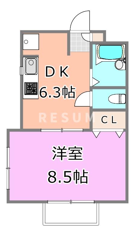 京成千原線 千葉寺駅 徒歩10分 2階建 築26年の間取り写真