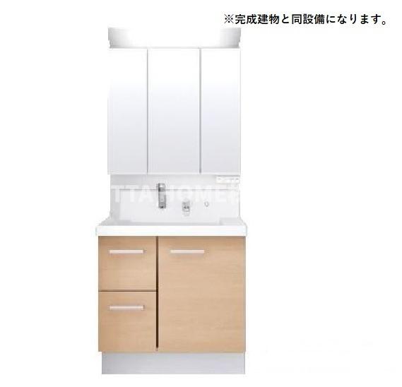 洗面設備　【完成イメージ】シャワー付き洗面台を搭載しています☆