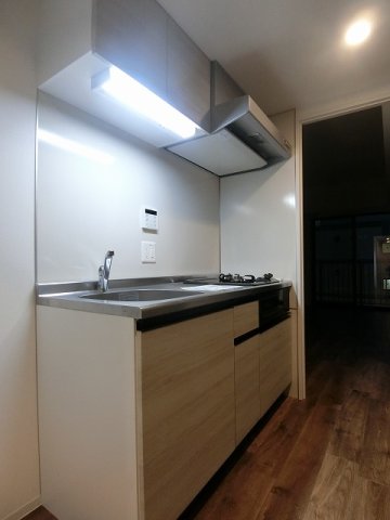 キッチン　グリル付き2口ガスコンロ付きのシステムキッチンです☆場所を取