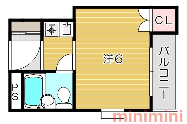 ＪＲ東海道本線 茨木駅 徒歩4分 3階建 築30年の間取り写真