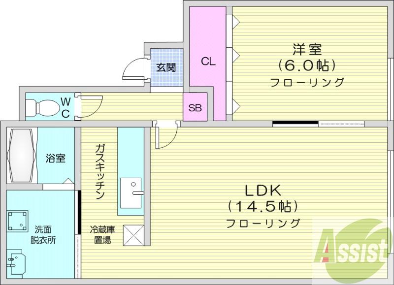 地下鉄南北線 北２４条駅 徒歩5分 2階建 築25年の間取り写真