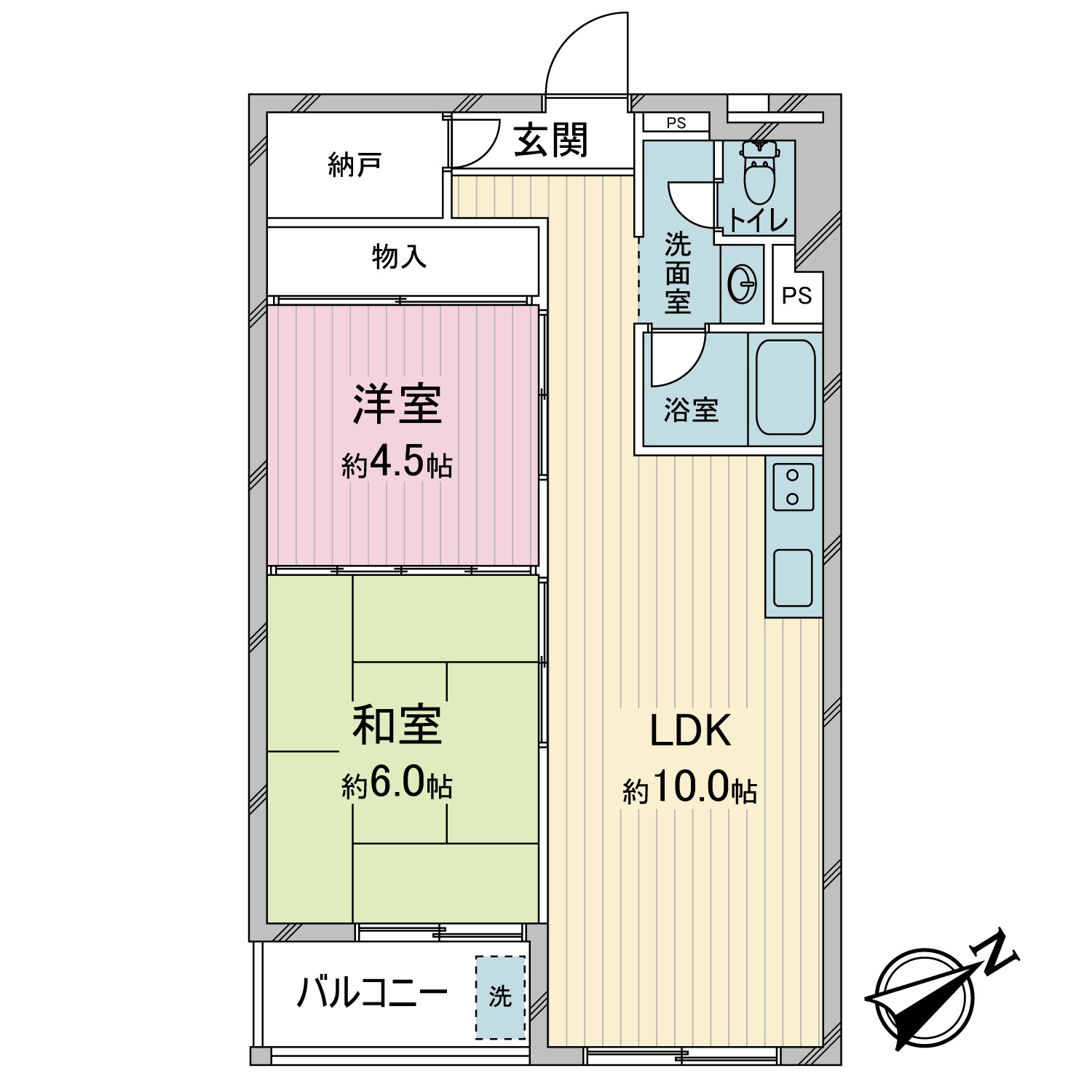 所沢コーポラスA棟A号棟の間取り