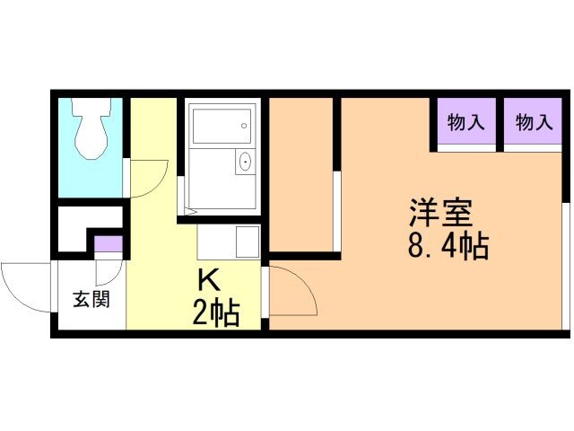 函館市海岸町のアパートの間取り