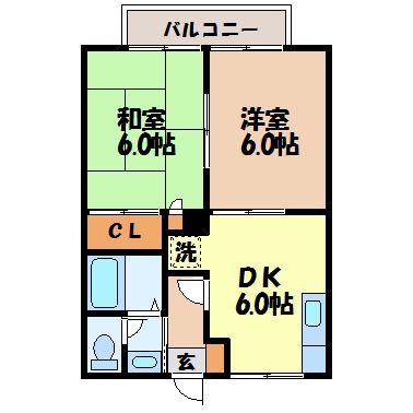 岩永ハイツ（辻町）の間取り