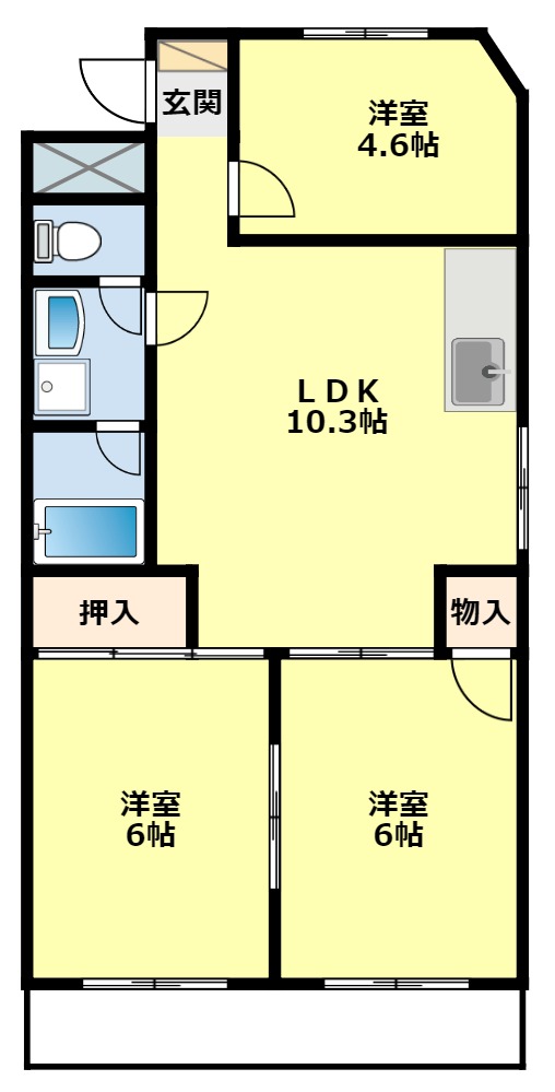 豊田市宮上町のマンションの間取り