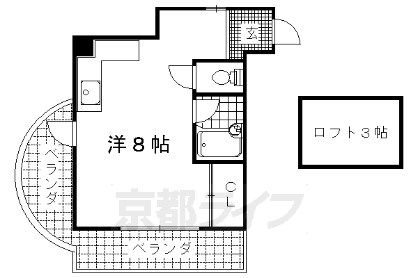 【京都市右京区西京極西向河原町のマンションの間取り】